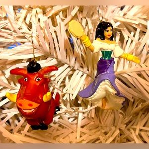 Disney Pumba & Esmeralda Christmas Ornaments